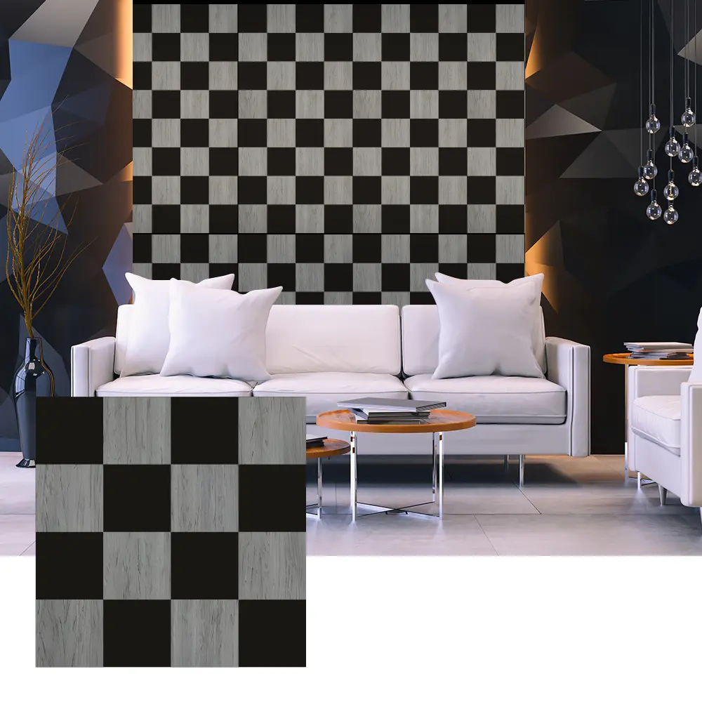 Панелҳои акустикии 3D Wood Veneer барои тарҳрезии девори дохилӣ