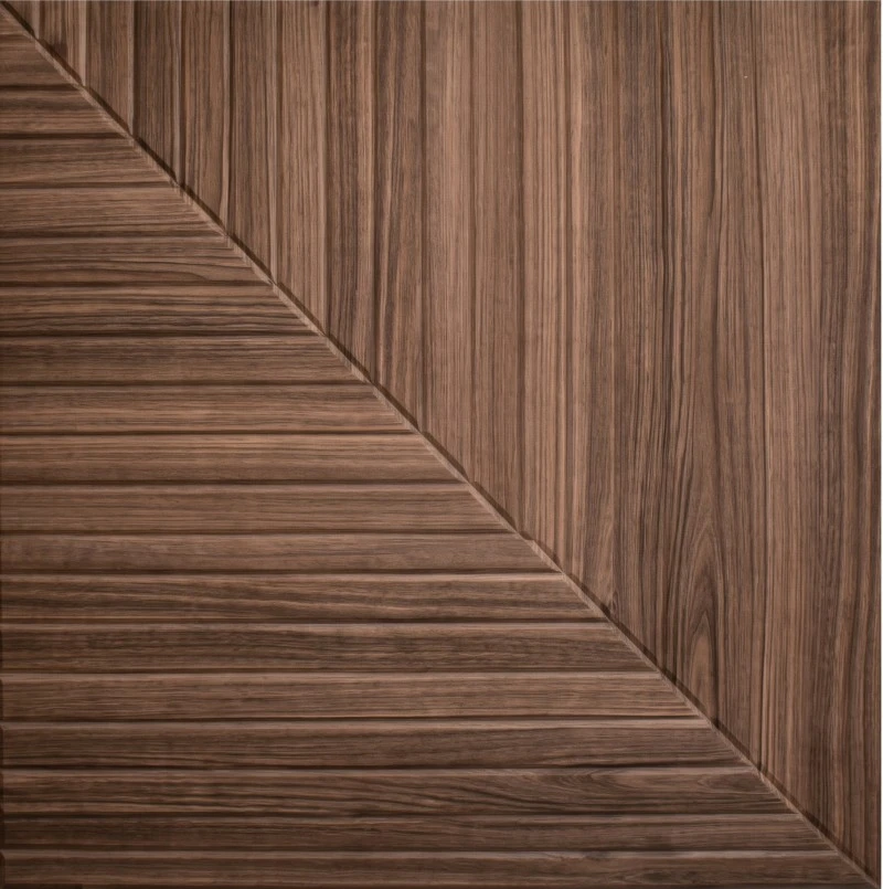 Wonear 3D-ултрабунафш чоп Grooved PET Панели чормағз табиӣ Wonear 3D-ултрабунафш чоп Grooved PET Панели чормағз табиӣ
