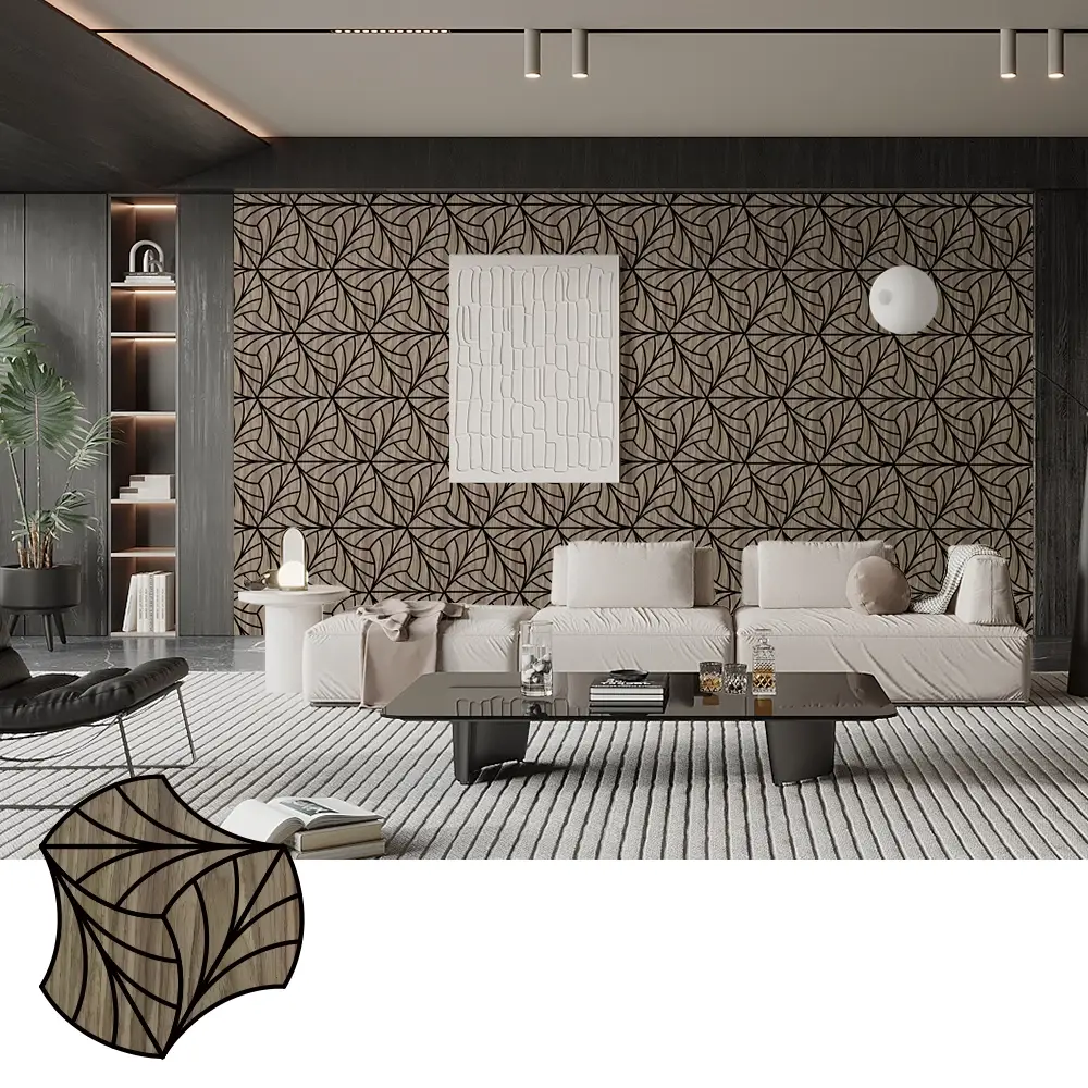 Панелҳои акустикии Wood Veneer барои назорати садои Студияи мусиқӣ