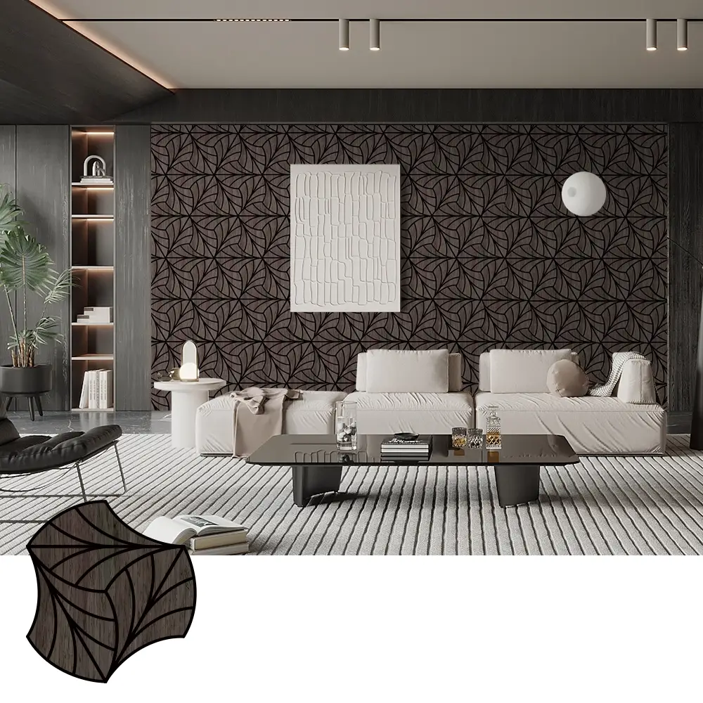 Панелҳои акустикии Wood Veneer барои назорати садои Студияи мусиқӣ